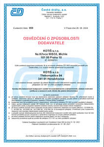 Osvědčení o způsobilosti dodavatele
