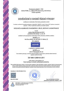 Osvědčení o shodě řízení výroby